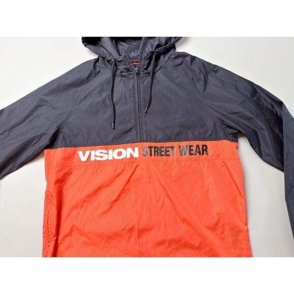 Vision Street Wear Jacket Mens Small Hooded Pullover Windbreaker Skateboarding - Picture 2 of 8